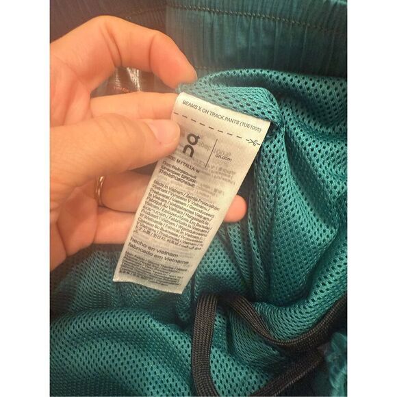 On Cloud Emerald Green Pull-On Elastic Waist Running Athletic Track Pants Medium - Picture 4 of 8